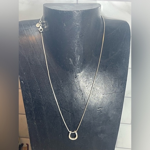 Metalsmith Horseshoe Pendant on Box Chain. Martello Metalsmiths Sterling - Picture 2 of 15